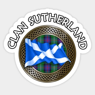 Clan Sutherland Crest & Tartan Knot Sticker